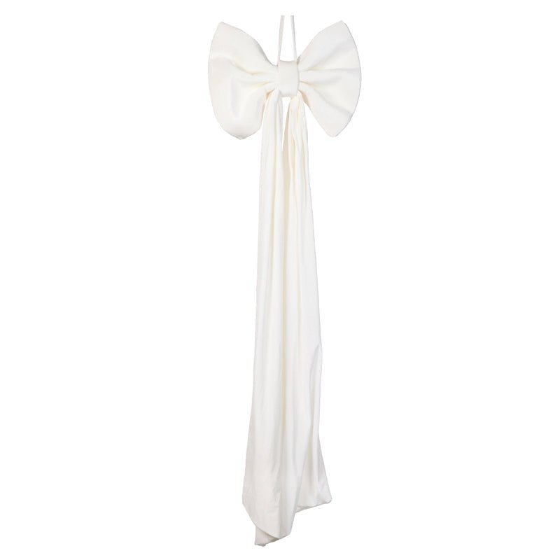 White Velvet Bow Topper - My Christmas