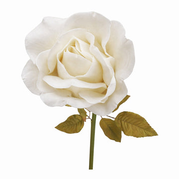 White Velvet Rose Large Stem - My Christmas