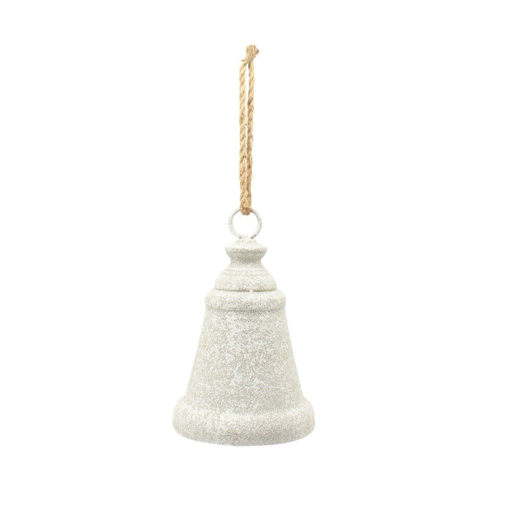 Whitewash Metal Bell - Large - My Christmas