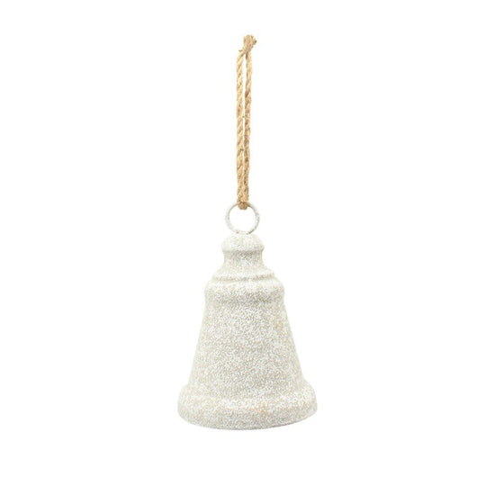 Whitewash Metal Bell - Medium - My Christmas