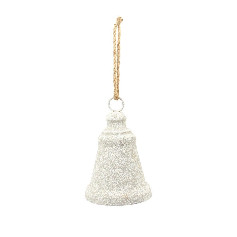 Whitewash Metal Bell - Medium - My Christmas
