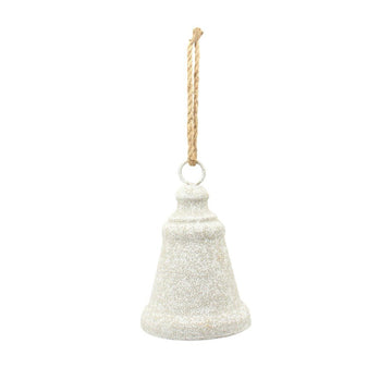 Whitewash Metal Bell - Medium - My Christmas