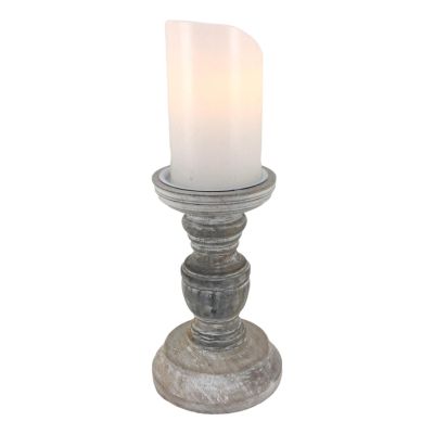 Whitewashed Candle Stand - 19cm - My Christmas