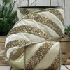 Winter White Velvet Glitter Diagonal Stripe Ribbon - My Christmas
