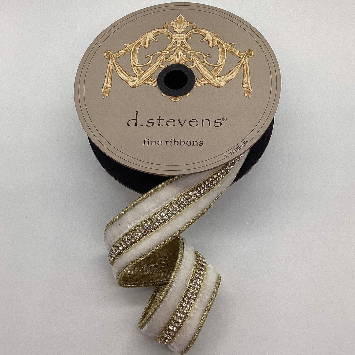 Winter White Velvet Ribbon with Jewel Centre - My Christmas