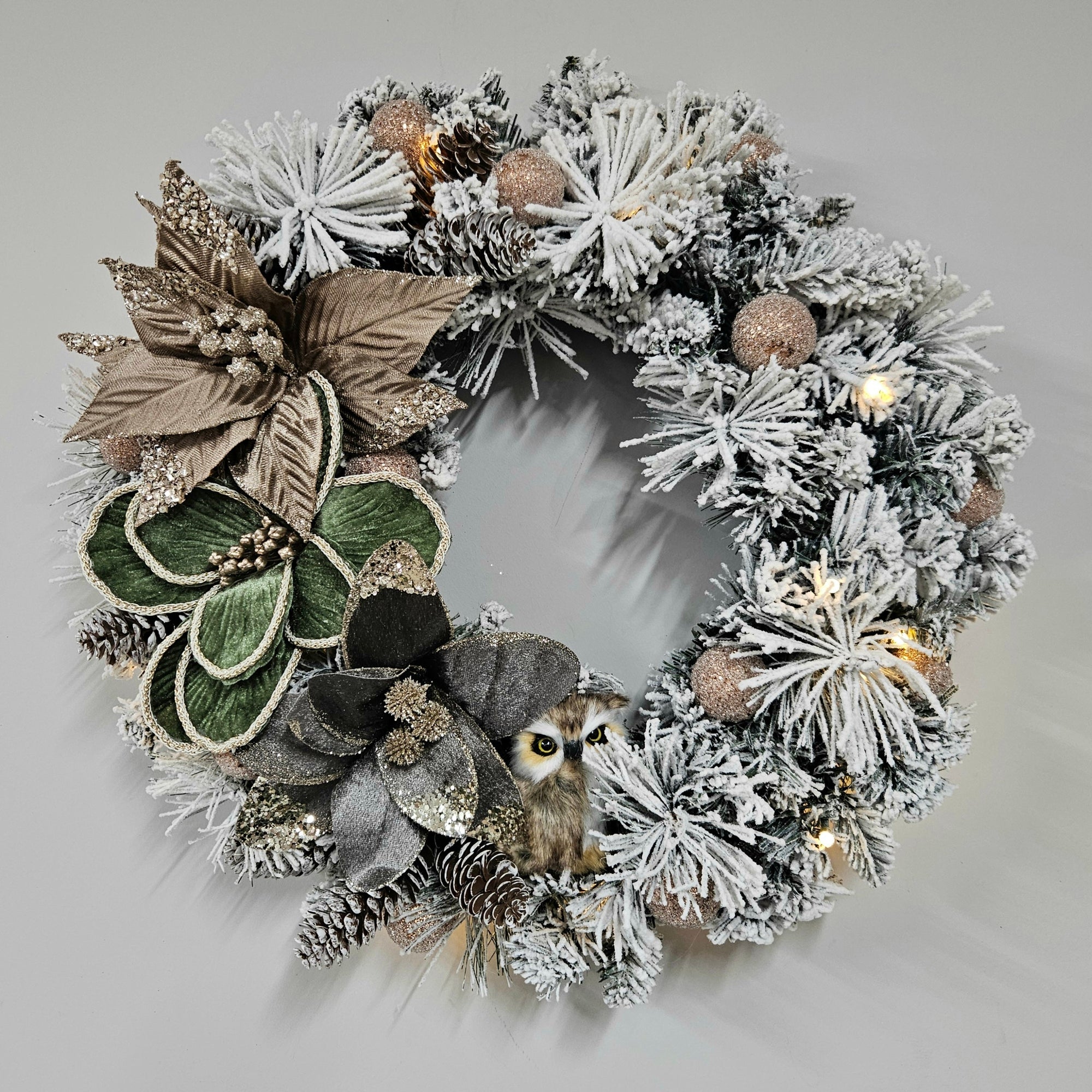 Woodland Whisper - Flocked Wreath - My Christmas