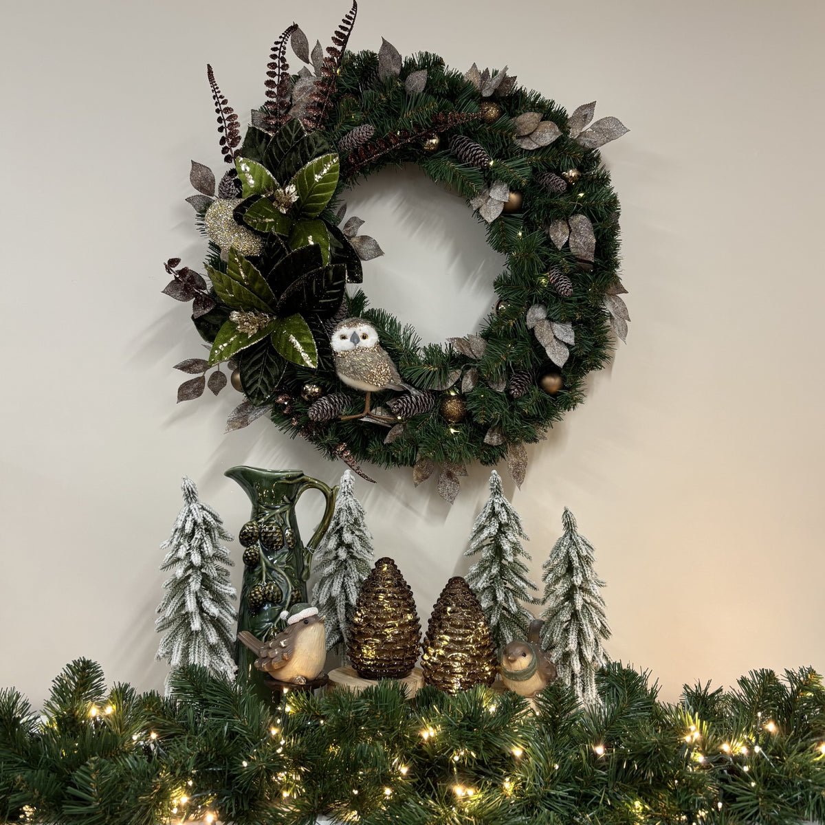 Woodland Whisper Owl Wreath - 60cm - My Christmas