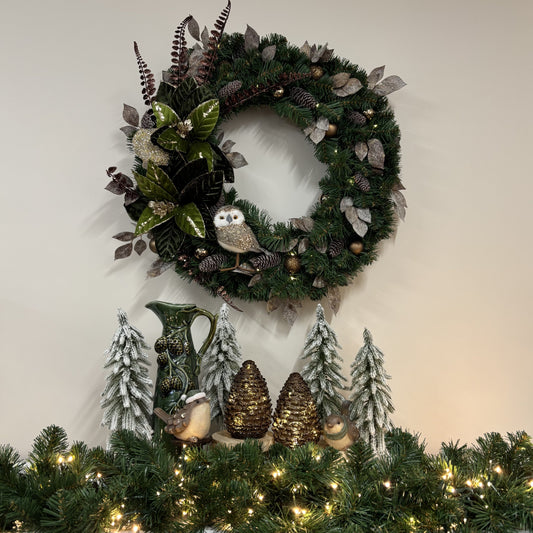 Woodland Whisper Owl Wreath - 60cm - My Christmas