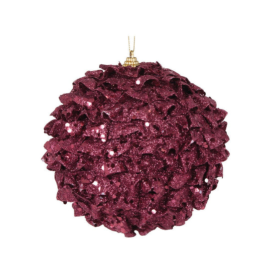 XL Burgundy Ruffles Bauble - My Christmas