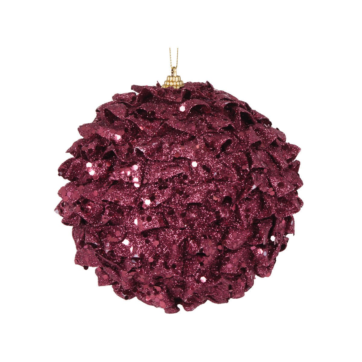 XL Burgundy Ruffles Bauble - My Christmas