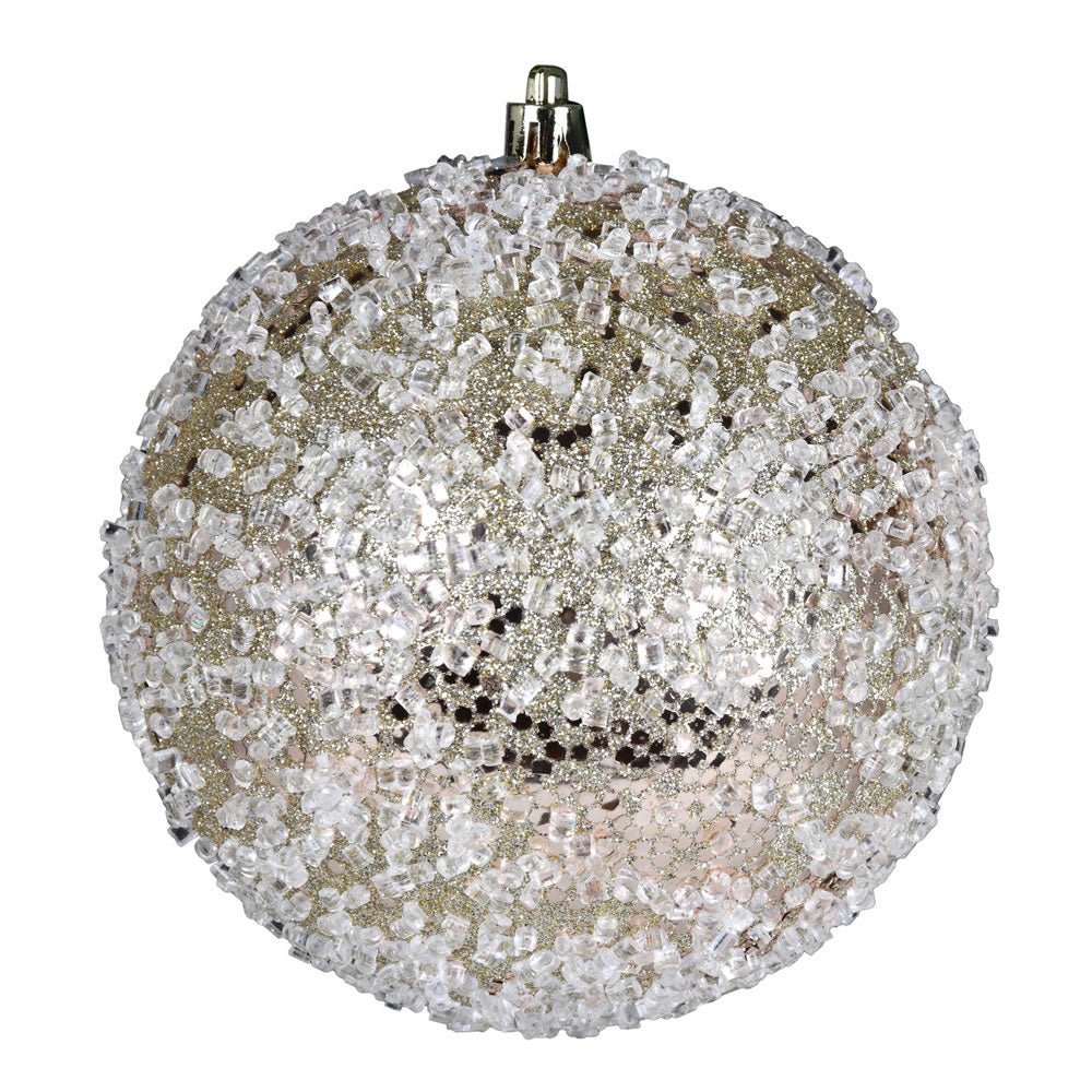 XL Champagne Glitter Hail Bauble - My Christmas