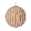 XL Champagne Glitter Ribbed Bauble - My Christmas