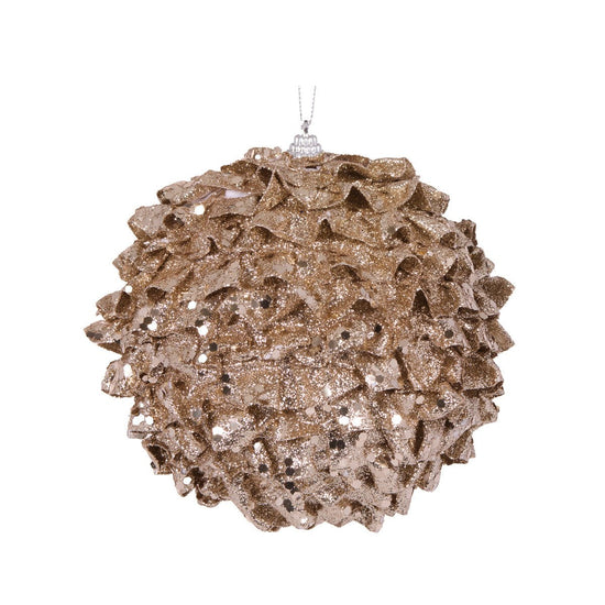 XL Champagne Ruffles Bauble - My Christmas