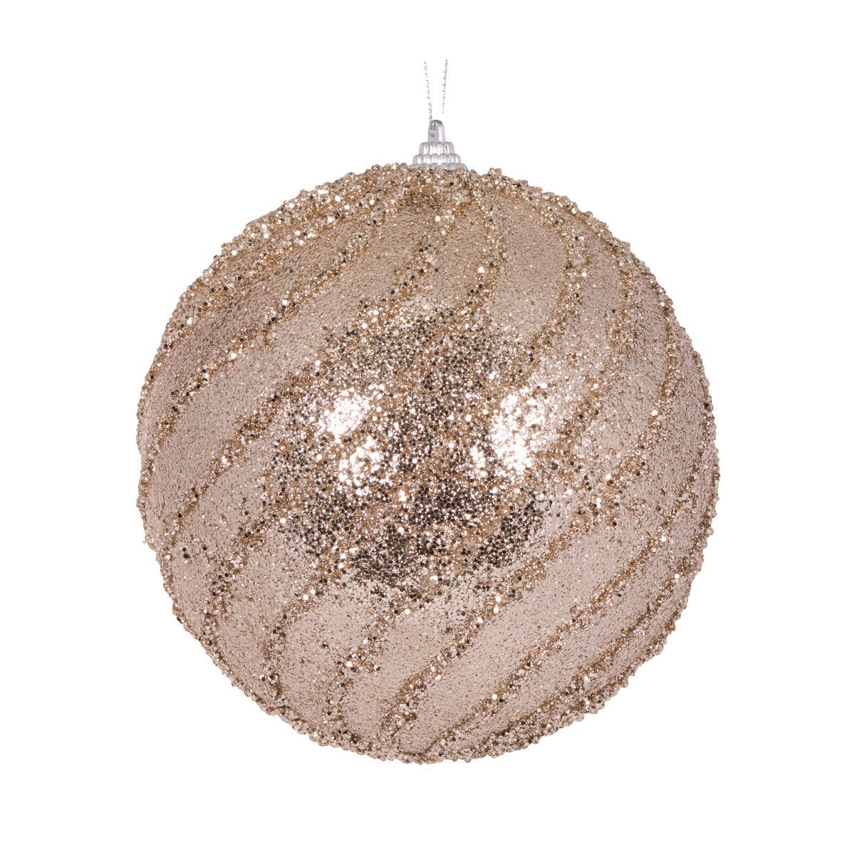 XL Champgane Glittered Swirl Bauble - My Christmas
