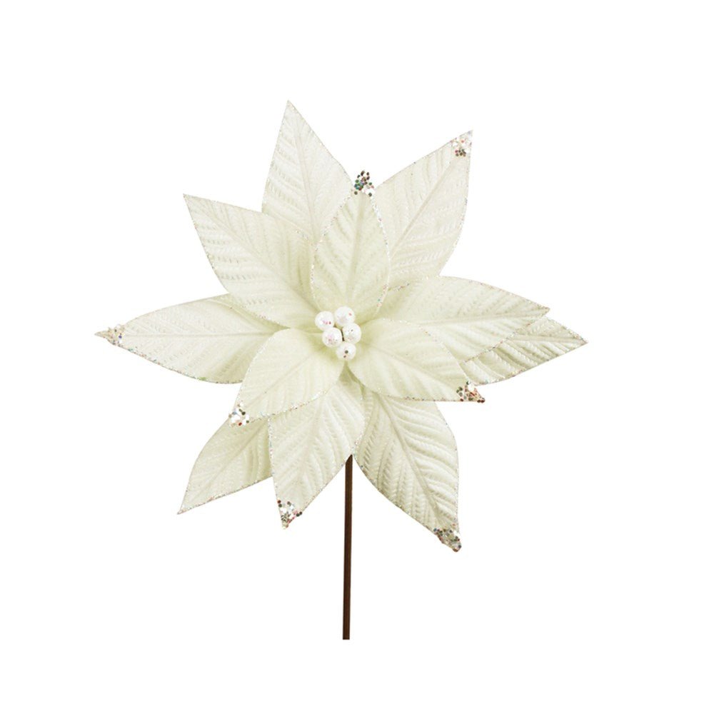 XL Ivory Velvet Poinsettia - My Christmas