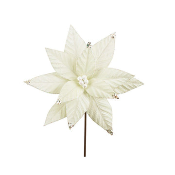 XL Ivory Velvet Poinsettia - My Christmas