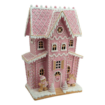 XL LED Pink Gingerbread House - My Christmas