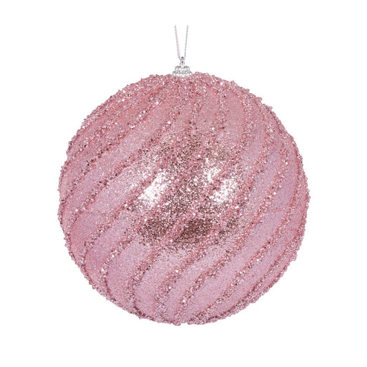 XL Pink Glittered Swirl Bauble - My Christmas