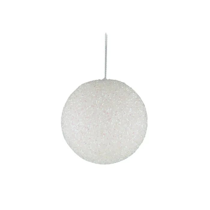 XL White Glitter Bauble - My Christmas