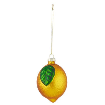 Yellow Lemon Bunch Glass Ornament - My Christmas