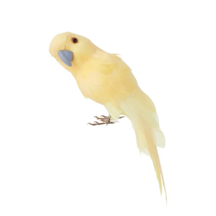 Yellow Parakeet Feather Ornament - My Christmas