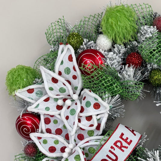 You're a Mean One Wreath - 60cm - My Christmas
