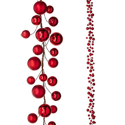 1.8m Red Ball Garland - My Christmas