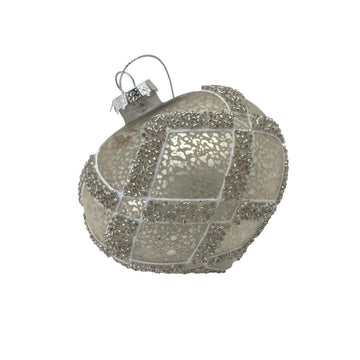 Platinum Glass Onion Ornament