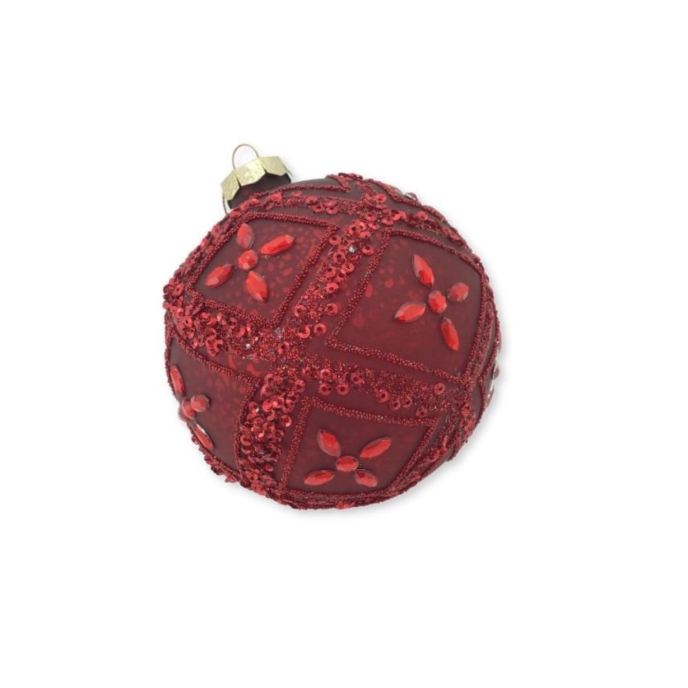 Red Glass Patterned Ornament
