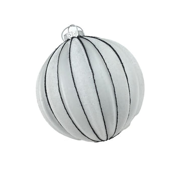 White and Black Glass Bauble - Seconds