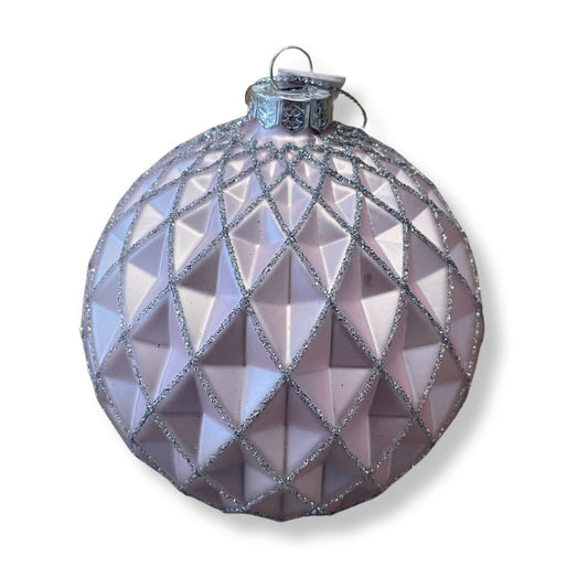 Matte Pink Faceted Bauble - My Christmas