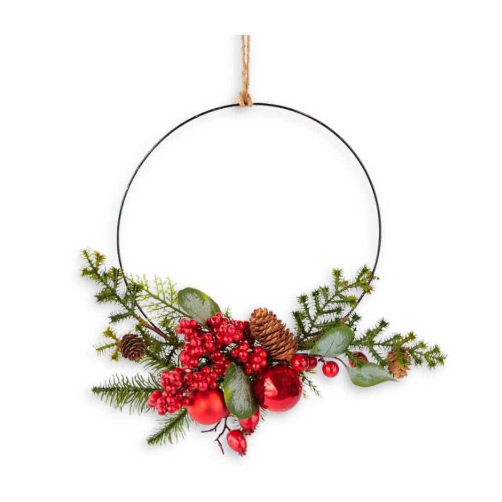 Berry Ball Half Wreath - My Christmas