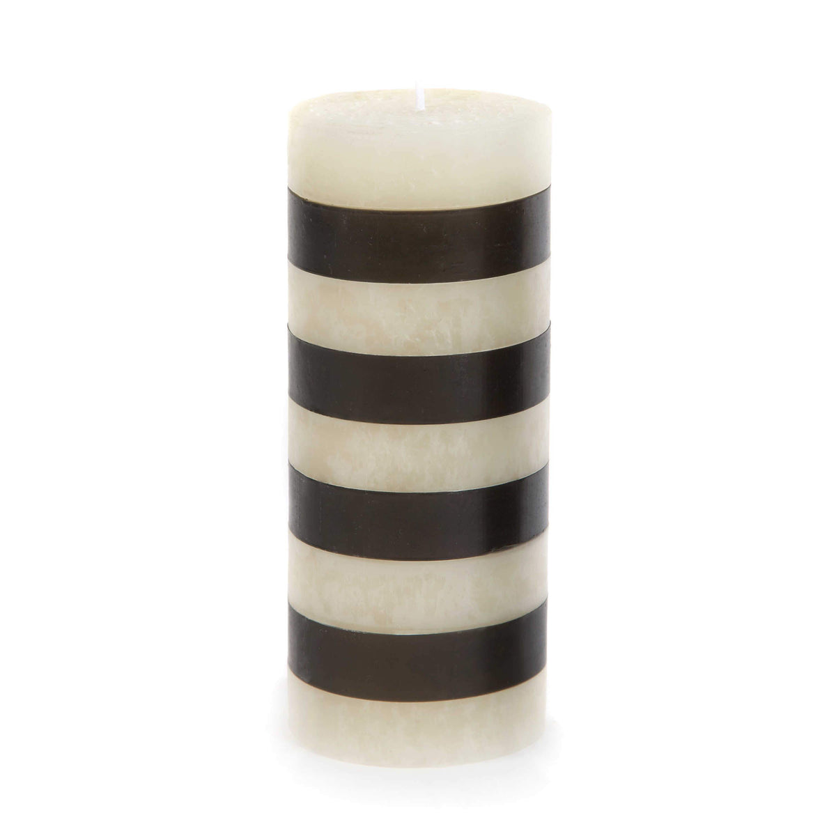 Black Stripe Pillar Candle - My Christmas