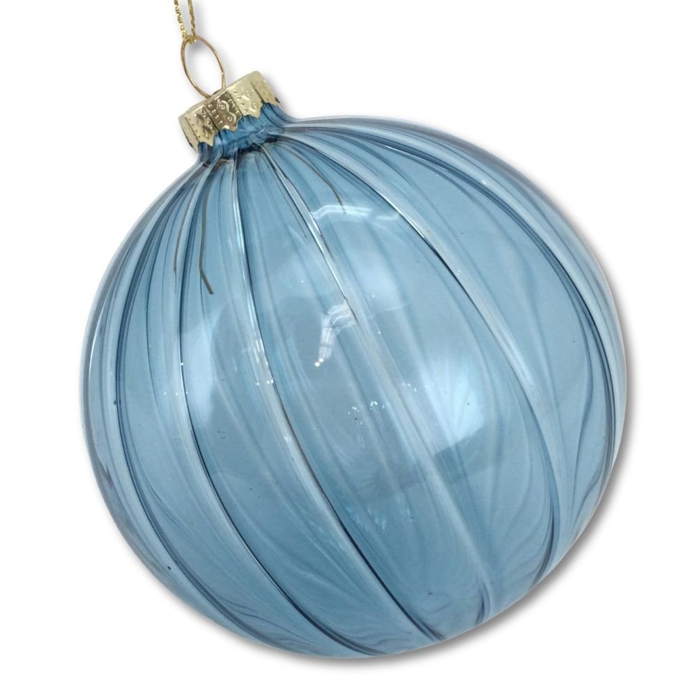Blue Sheer Ball Ornament,10cm - My Christmas