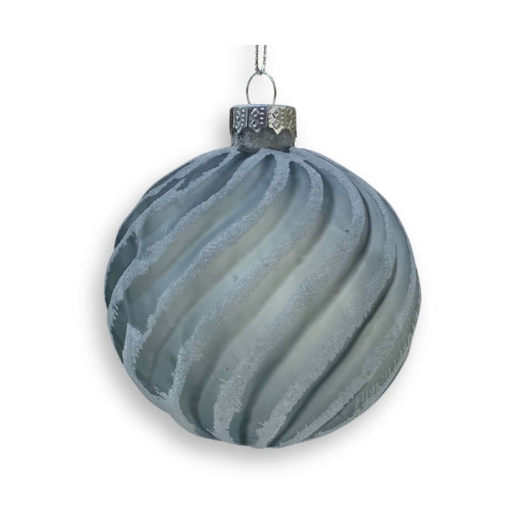 Blue/Grey Glass Ball Ornament - My Christmas