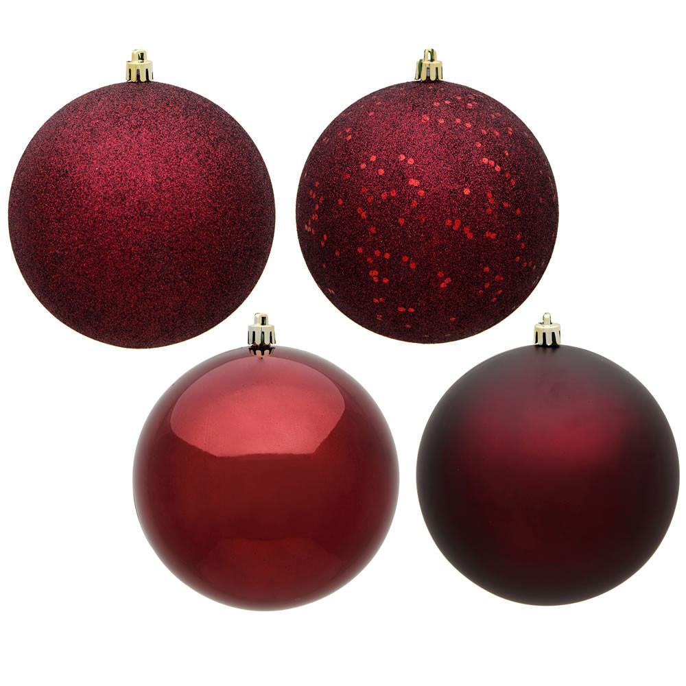 Burgundy Shatterproof Baubles, 3 Sizes - My Christmas