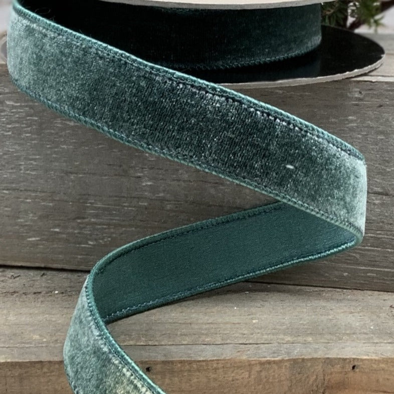 Celadon Velvet Ribbon, 2.5cm - My Christmas