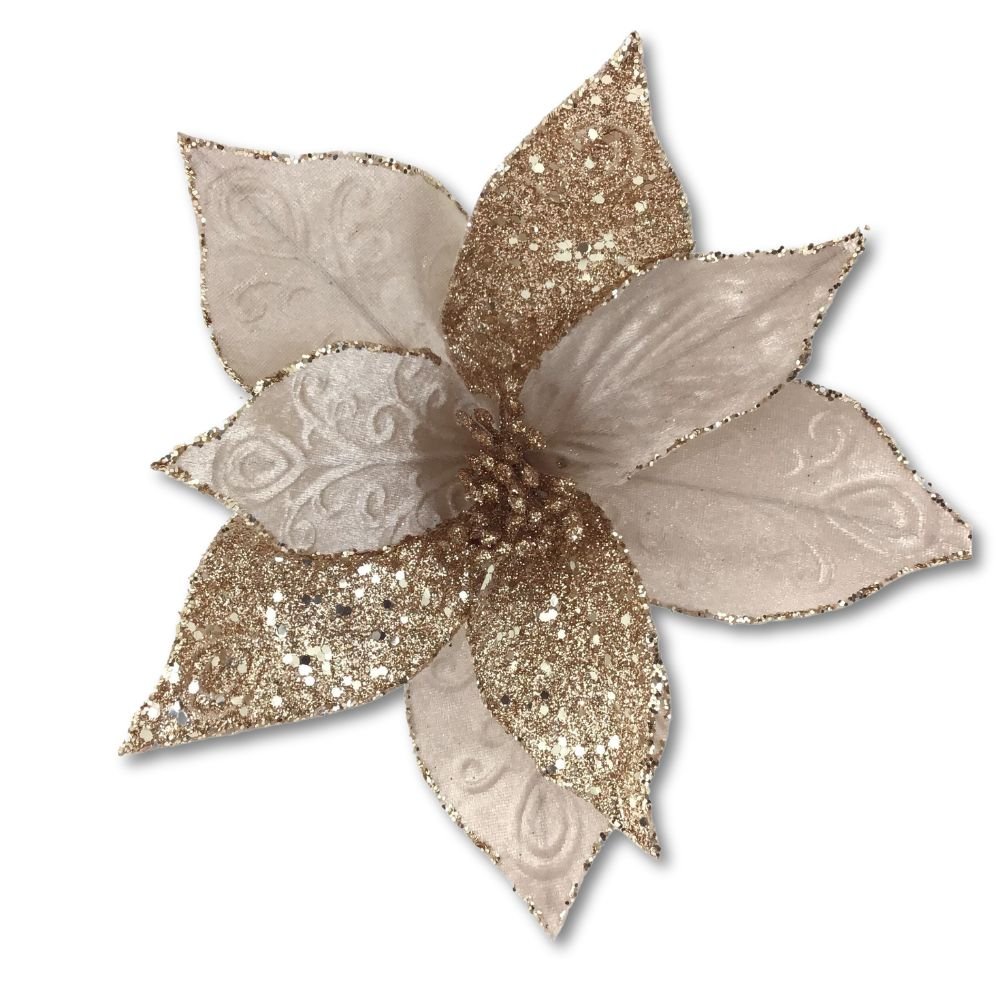 Champagne Poinsettia Ornament - My Christmas