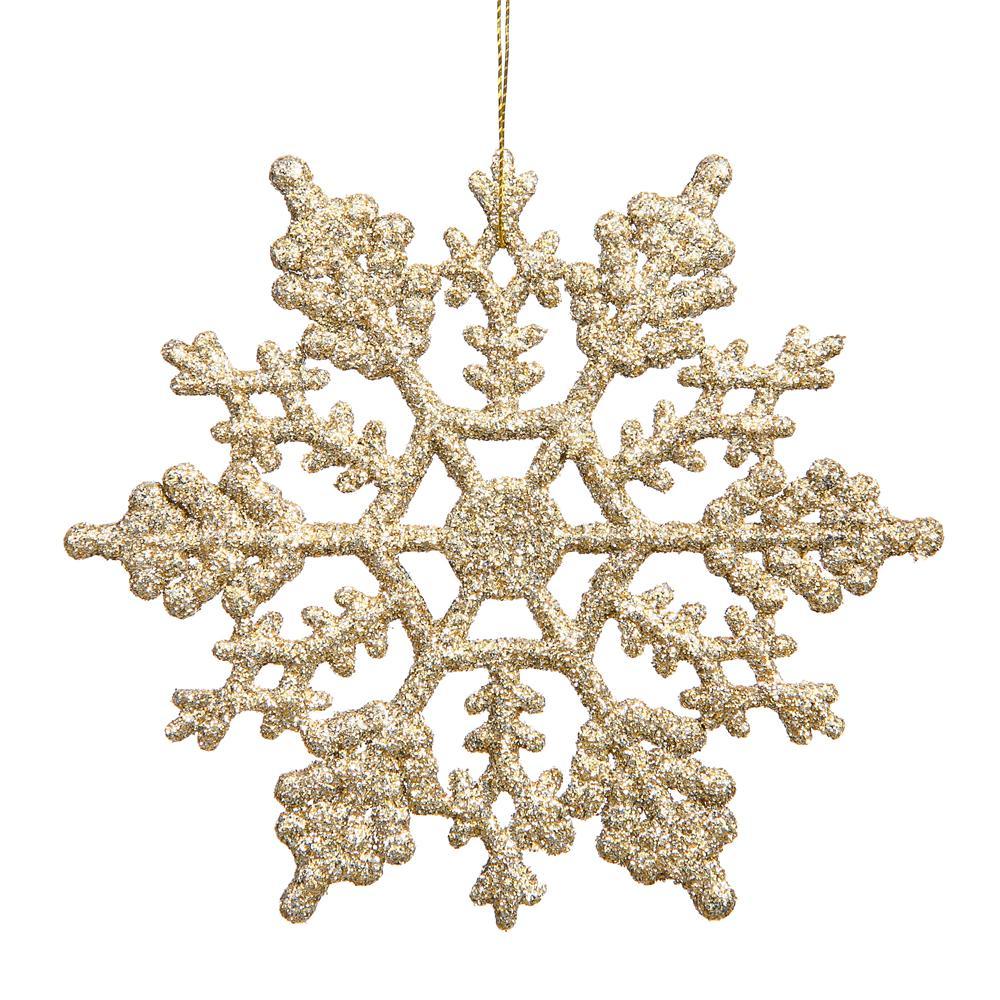 Champagne Snowflake 16cm, Pk 12 - My Christmas