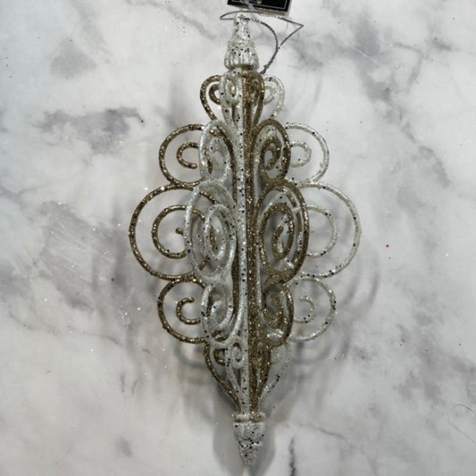 Champagne/Silver Glitter Ornament - My Christmas