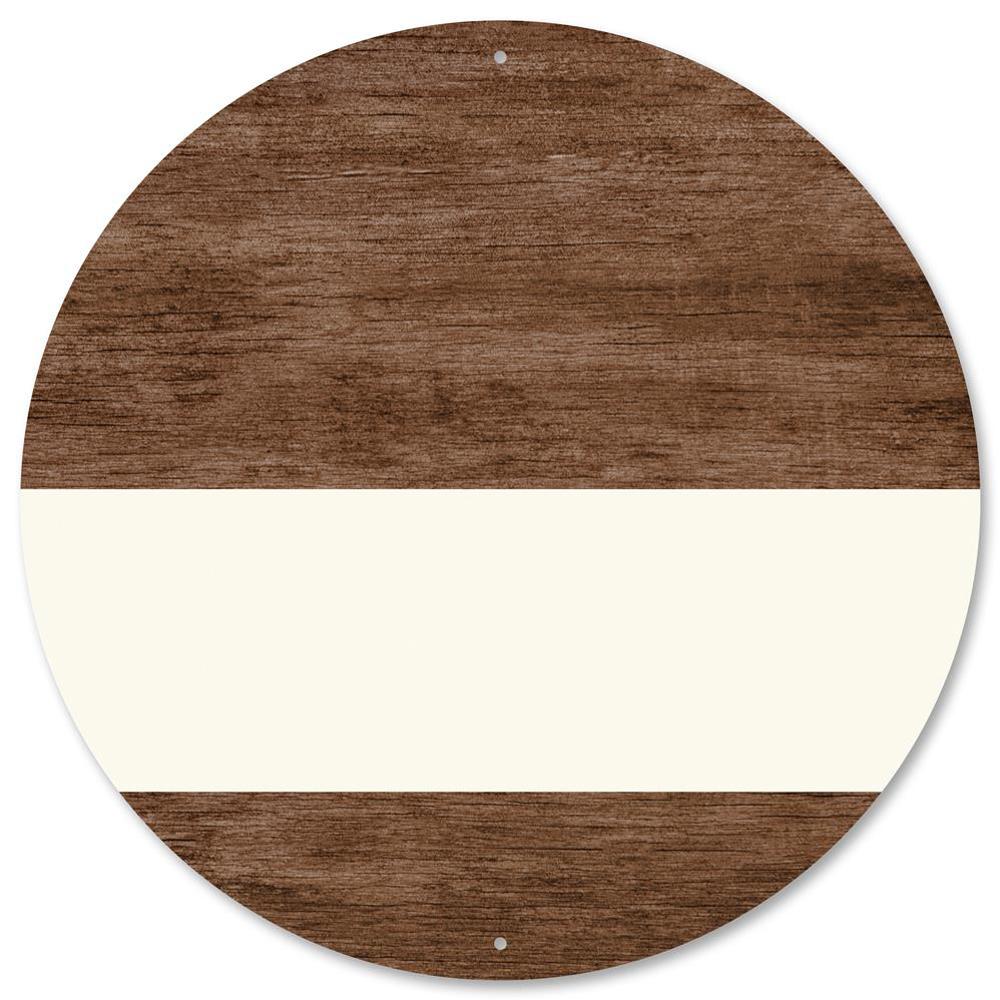 Circular Brown Sign with White Stripe - My Christmas