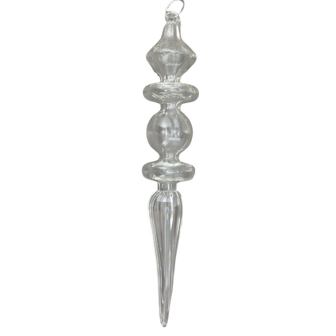 Clear Glass Finial, 22cm - My Christmas