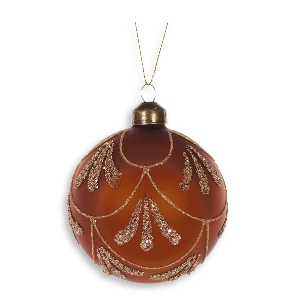 Copper Beaded Bauble - My Christmas