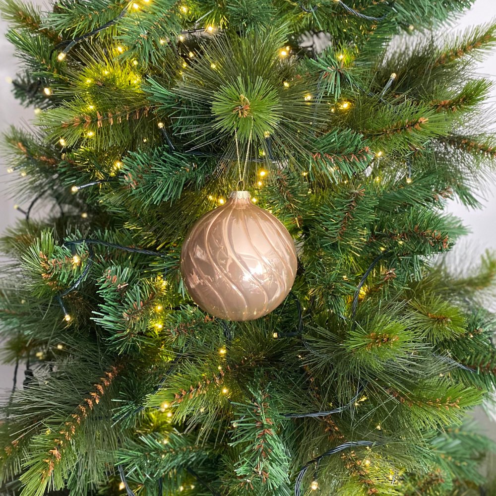 Creamy Champagne Gold Glass Ball Ornament - My Christmas
