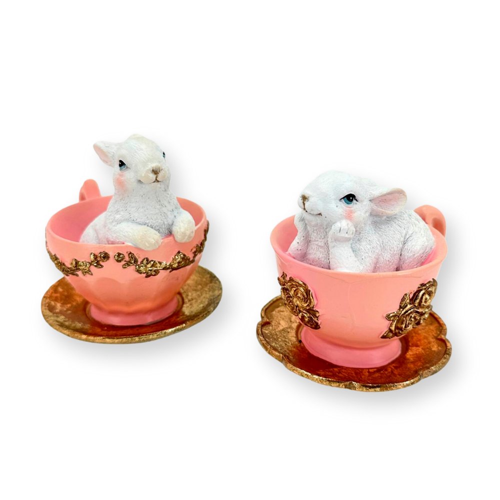 Deluxe Bunny Tea Cups, Set of 2 - My Christmas