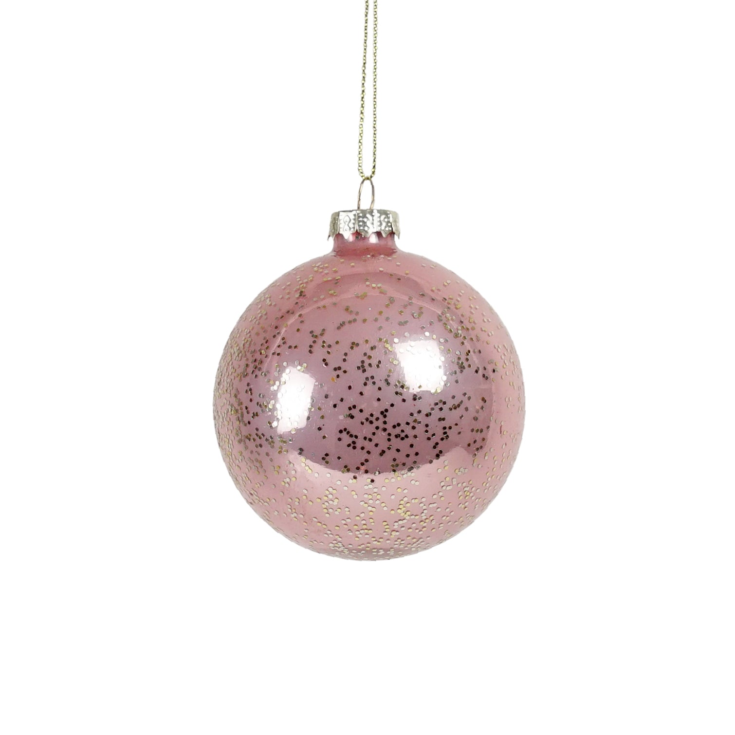 Dusty Pink Glass Bauble, 8cm - My Christmas