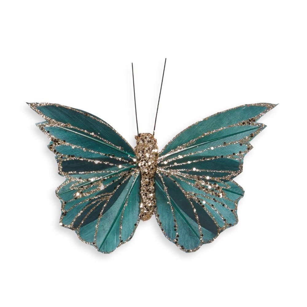 Emerald Clip Butterflies, Pack of 6 - My Christmas