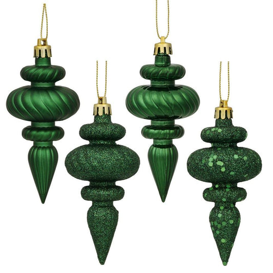 Emerald Finial 8 pack, 4 inch - My Christmas