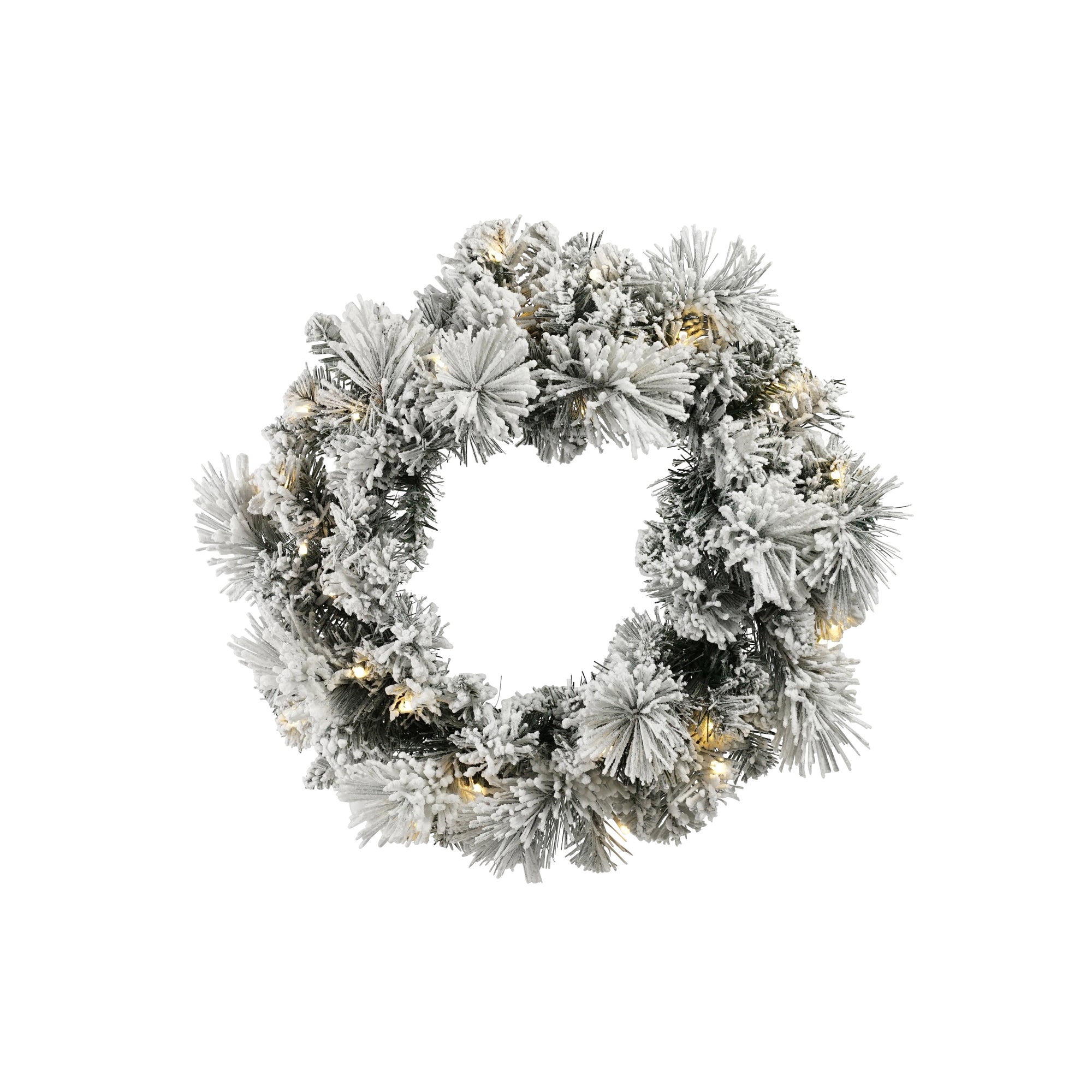 Flocked Lit Wreath, 45cm - My Christmas