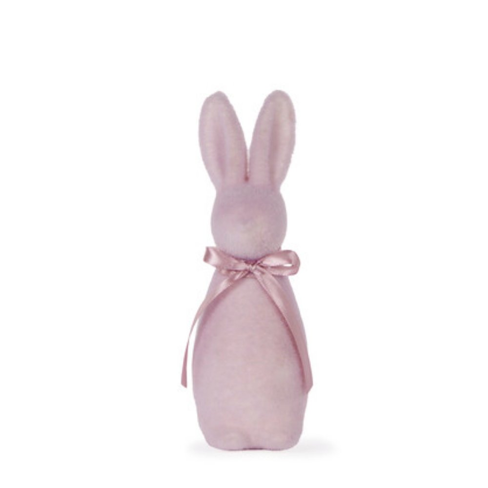 Flocked Rabbit with Bow - Lilac - My Christmas